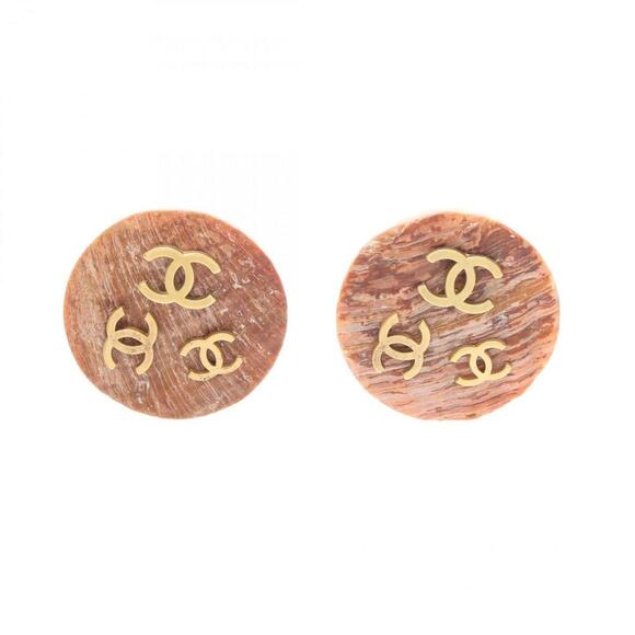CHANEL Brown Logo Earrings - Picture 1 of 8